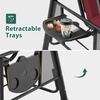image:imageMCombo 3 Seat Patio Swings with Adjustable Canopy Outdoor Porch Swing Chair with Stand for Backyard Poolside Balcony 4092 Dark BlueBurgundy