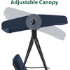 image:imageMCombo 3 Seat Patio Swings with Adjustable Canopy Outdoor Porch Swing Chair with Stand for Backyard Poolside Balcony 4092 Dark BlueDark Blue