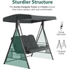image:imageMCombo 3 Seat Patio Swings with Adjustable Canopy Outdoor Porch Swing Chair with Stand for Backyard Poolside Balcony 4092 Dark BlueDark Grey