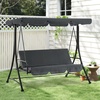 image:imageMCombo 3 Seat Patio Swings with Weather Resistant Steel Frame Adjustable Canopy Reclining Outdoor Porch Swing with Cushion for Backyard Porch Lawn Poolside Balcony 4089 BurgundyDark Grey
