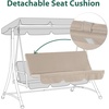 image:imageMCombo 3 Seat Patio Swings with Weather Resistant Steel Frame Adjustable Canopy Reclining Outdoor Porch Swing with Cushion for Backyard Porch Lawn Poolside Balcony 4089 BurgundyBeige