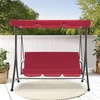 image:imageMCombo 3 Seat Patio Swings with Weather Resistant Steel Frame Adjustable Canopy Reclining Outdoor Porch Swing with Cushion for Backyard Porch Lawn Poolside Balcony 4089 BurgundyBurgundy