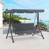 image:imageMCombo 3 Seat Patio Swings with Weather Resistant Steel Frame Adjustable Canopy Reclining Outdoor Porch Swing with Cushion for Backyard Porch Lawn Poolside Balcony 4089 BurgundyDark Grey