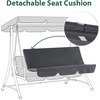 image:imageMCombo 3 Seat Patio Swings with Weather Resistant Steel Frame Adjustable Canopy Reclining Outdoor Porch Swing with Cushion for Backyard Porch Lawn Poolside Balcony 4089 BurgundyDark Grey