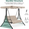 image:imageMCombo 3 Seat Patio Swings with Weather Resistant Steel Frame Adjustable Canopy Reclining Outdoor Porch Swing with Cushion for Backyard Porch Lawn Poolside Balcony 4089 BurgundyBeige