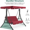 image:imageMCombo 3 Seat Patio Swings with Weather Resistant Steel Frame Adjustable Canopy Reclining Outdoor Porch Swing with Cushion for Backyard Porch Lawn Poolside Balcony 4089 BurgundyBurgundy