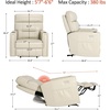 image:imageMCombo 380lbs Oversized Dual Motors Lay Flat Power Lift Recliner Chair for Heights 5967 Big and Tall People Faux Leather R7177 GreyCream White