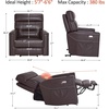 image:imageMCombo 380lbs Oversized Dual Motors Lay Flat Power Lift Recliner Chair for Heights 5967 Big and Tall People Faux Leather R7177 GreyDark Brown