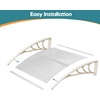 image:imageMCombo 398 x 378 Window Awning Outdoor Polycarbonate Hollow Sheet Door Patio Canopy 60554040 Brown Board with Black BracketLight Yellow BracketWhite Board