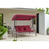 image:imageMCombo 3Seat Outdoor Patio Swing Chair 2in1 Convertible Porch Swing Glider Chair with Removable Cushions Adjustable Canopy amp Pillows for Backyard Deck Garden 4068 Burgundy