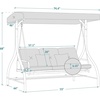 image:imageMCombo 3Seat Outdoor Patio Swing Chair 2in1 Convertible Porch Swing Glider Chair with Removable Cushions Adjustable Canopy amp Pillows for Backyard Deck Garden 4068 Burgundy
