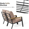 image:imageMCombo 4 Pieces Patio Furniture Sets Outdoor Conversation Sets with Sofa Outdoor Loveseat Single Chair with Removable amp Washable Deep Seating Cushion Coffee Table with Wood Tabletop GreyBeige