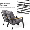 image:imageMCombo 4 Pieces Patio Furniture Sets Outdoor Conversation Sets with Sofa Outdoor Loveseat Single Chair with Removable amp Washable Deep Seating Cushion Coffee Table with Wood Tabletop GreyGrey