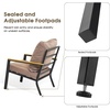 image:imageMCombo 4 Pieces Patio Furniture Sets Outdoor Conversation Sets with Sofa Outdoor Loveseat Single Chair with Removable amp Washable Deep Seating Cushion Coffee Table with Wood Tabletop GreyBeige