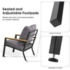 image:imageMCombo 4 Pieces Patio Furniture Sets Outdoor Conversation Sets with Sofa Outdoor Loveseat Single Chair with Removable amp Washable Deep Seating Cushion Coffee Table with Wood Tabletop GreyGrey