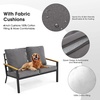 image:imageMCombo 4 Pieces Patio Furniture Sets Outdoor Conversation Sets with Sofa Outdoor Loveseat Single Chair with Removable amp Washable Deep Seating Cushion Coffee Table with Wood Tabletop GreyGrey