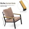 image:imageMCombo 4 Pieces Patio Furniture Sets Outdoor Conversation Sets with Sofa Outdoor Loveseat Single Chair with Removable amp Washable Deep Seating Cushion Coffee Table with Wood Tabletop GreyBeige