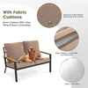 image:imageMCombo 4 Pieces Patio Furniture Sets Outdoor Conversation Sets with Sofa Outdoor Loveseat Single Chair with Removable amp Washable Deep Seating Cushion Coffee Table with Wood Tabletop GreyBeige