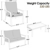 image:imageMCombo 4 Pieces Patio Furniture Sets Outdoor Conversation Sets with Sofa Outdoor Loveseat Single Chair with Removable amp Washable Deep Seating Cushion Coffee Table with Wood Tabletop GreyBeige