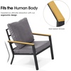 image:imageMCombo 4 Pieces Patio Furniture Sets Outdoor Conversation Sets with Sofa Outdoor Loveseat Single Chair with Removable amp Washable Deep Seating Cushion Coffee Table with Wood Tabletop GreyGrey