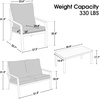 image:imageMCombo 4 Pieces Patio Furniture Sets Outdoor Conversation Sets with Sofa Outdoor Loveseat Single Chair with Removable amp Washable Deep Seating Cushion Coffee Table with Wood Tabletop GreyGrey