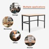 image:imageMCombo 48 Adjustable Workbench with Oak Wood Top Overall Steel Frame Worktable for Garage Workstation for Workshop and Home Improvement WD48