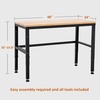 image:imageMCombo 48 Adjustable Workbench with Oak Wood Top Overall Steel Frame Worktable for Garage Workstation for Workshop and Home Improvement WD48