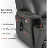 image:imageMCombo 500lbs Heavy Duty Lift Chair for Elderly Extra Wide Dual Motor Power Lift Recliner with Hidden Cup Holders USB Charging Breathable Faux Leather R7777 BlackGrey
