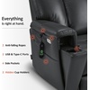 image:imageMCombo 500lbs Heavy Duty Lift Chair for Elderly Extra Wide Dual Motor Power Lift Recliner with Hidden Cup Holders USB Charging Breathable Faux Leather R7777 BlackBlack