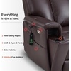 image:imageMCombo 500lbs Heavy Duty Lift Chair for Elderly Extra Wide Dual Motor Power Lift Recliner with Hidden Cup Holders USB Charging Breathable Faux Leather R7777 Dark BrownDark Brown