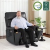 image:imageMCombo 500lbs Heavy Duty Lift Chair for Elderly Extra Wide Dual Motor Power Lift Recliner with Hidden Cup Holders USB Charging Breathable Faux Leather R7777 Dark BrownBlack