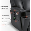 image:imageMCombo 500lbs Heavy Duty Lift Chair for Elderly Extra Wide Dual Motor Power Lift Recliner with Hidden Cup Holders USB Charging Breathable Faux Leather R7777 Dark BrownBlack