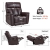 image:imageMCombo 500lbs Heavy Duty Lift Chair for Elderly Extra Wide Dual Motor Power Lift Recliner with Hidden Cup Holders USB Charging Breathable Faux Leather R7777 Dark BrownDark Brown