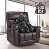 image:imageMCombo 500lbs Heavy Duty Lift Chair for Elderly Extra Wide Dual Motor Power Lift Recliner with Hidden Cup Holders USB Charging Breathable Faux Leather R7777 Dark BrownDark Brown