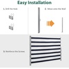 image:imageMCombo 55 x 118 Aluminium Patio Retractable Side Awning Fully Assembled Waterproof Sunshade Privacy Screen for Garden Balcony and Pools Dark Grey 55x 118Ocean Blue with White Stripes
