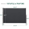 image:imageMCombo 55 x 118 Aluminium Patio Retractable Side Awning Fully Assembled Waterproof Sunshade Privacy Screen for Garden Balcony and Pools Dark Grey 55x 118Dark Grey