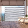 image:imageMCombo 55 x 118 Aluminium Patio Retractable Side Awning Fully Assembled Waterproof Sunshade Privacy Screen for Garden Balcony and Pools Dark Grey 55x 118Ocean Blue with White Stripes