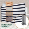 image:imageMCombo 55 x 118 Aluminium Patio Retractable Side Awning Fully Assembled Waterproof Sunshade Privacy Screen for Garden Balcony and Pools Dark Grey 55x 118Ocean Blue with White Stripes
