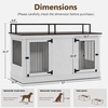 image:imageMCombo 57 Furniture Style Dog Crate Wooden Dog Kennel TV Stand for 2 Medium Dogs Large Dog Cage with 2 Doors Indoor Pet Crate End Table with Locks 1861 BrownLight Grey