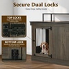 image:imageMCombo 57 Furniture Style Dog Crate Wooden Dog Kennel TV Stand for 2 Medium Dogs Large Dog Cage with 2 Doors Indoor Pet Crate End Table with Locks 1861 BrownBrown