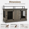 image:imageMCombo 57 Furniture Style Dog Crate Wooden Dog Kennel TV Stand for 2 Medium Dogs Large Dog Cage with 2 Doors Indoor Pet Crate End Table with Locks 1861 BrownBrown