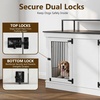 image:imageMCombo 57 Furniture Style Dog Crate Wooden Dog Kennel TV Stand for 2 Medium Dogs Large Dog Cage with 2 Doors Indoor Pet Crate End Table with Locks 1861 BrownLight Grey