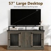 image:imageMCombo 57 Furniture Style Dog Crate Wooden Dog Kennel TV Stand for 2 Medium Dogs Large Dog Cage with 2 Doors Indoor Pet Crate End Table with Locks 1861 BrownBrown
