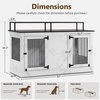 image:imageMCombo 57 Furniture Style Dog Crate Wooden Dog Kennel TV Stand for 2 Medium Dogs Large Dog Cage with 2 Doors Indoor Pet Crate End Table with Locks 1861 BrownWhite