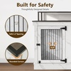 image:imageMCombo 57 Furniture Style Dog Crate Wooden Dog Kennel TV Stand for 2 Medium Dogs Large Dog Cage with 2 Doors Indoor Pet Crate End Table with Locks 1861 BrownWhite