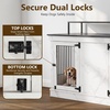 image:imageMCombo 57 Furniture Style Dog Crate Wooden Dog Kennel TV Stand for 2 Medium Dogs Large Dog Cage with 2 Doors Indoor Pet Crate End Table with Locks 1861 BrownWhite