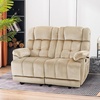 image:imageMCombo 587 Zero Gravity Power Loveseat Recliner with Heat and Vibration Massage Reclining Loveseat Sofa with USB Ports for Living Room Fabric 6237 Beige