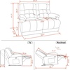 image:imageMCombo 587 Zero Gravity Power Loveseat Recliner with Heat and Vibration Massage Reclining Loveseat Sofa with USB Ports for Living Room Fabric 6237 Beige