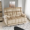 image:imageMCombo 587 Zero Gravity Power Loveseat Recliner with Heat and Vibration Massage Reclining Loveseat Sofa with USB Ports for Living Room Fabric 6237 Beige