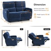 image:imageMCombo 60 Wall Hugger Power Loveseat Recliner Sofa with Adjustable Headrest RV Reclining Loveseat with USB and Type C Charge Ports for Living Room 6924 Navy Blue LoveseatNavy Blue